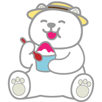 かき氷もぐもぐクマ