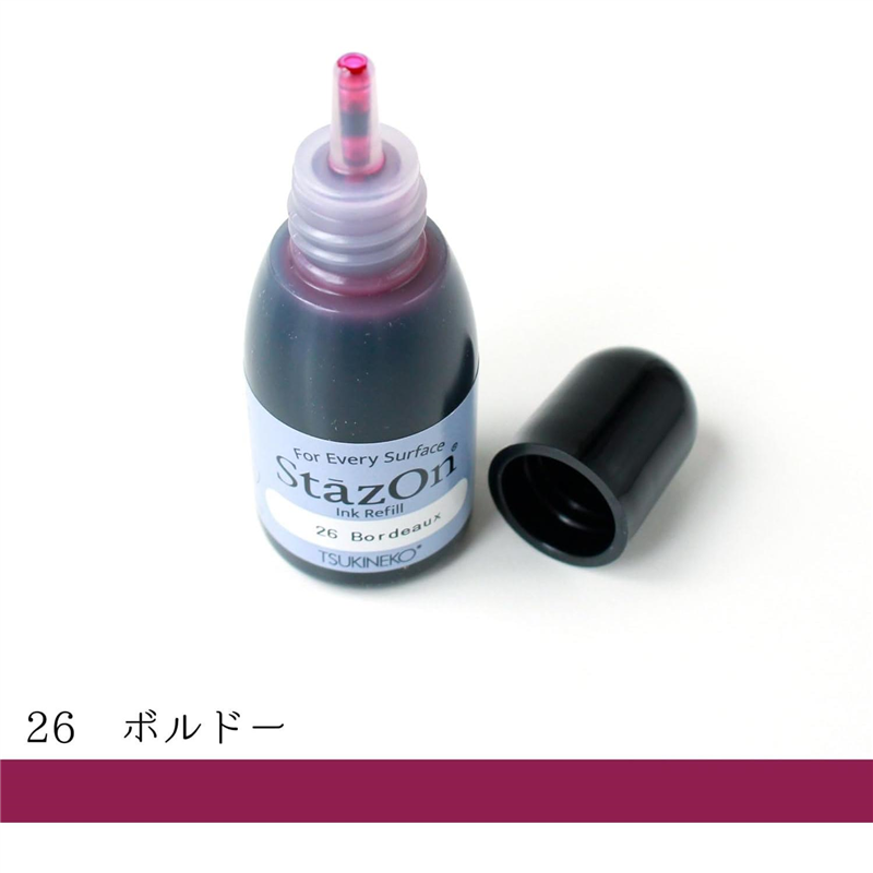 ツキネコ ステイズオン インカー オールマイティーインクパッド 金属 プラスチック 皮革 15ml Bordeaux 1個(ご注文単位1個)【直送品】