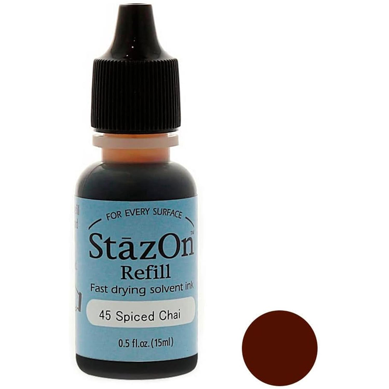 ツキネコ ステイズオン インカー オールマイティーインクパッド 金属 プラスチック 皮革 15ml Spiced Chai 1個(ご注文単位1個)【直送品】