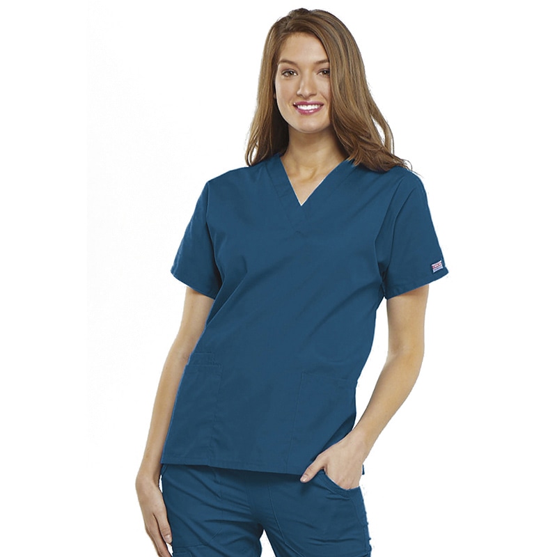 女性用 無地スクラブ 4700CARW カリビアンブルー XL 1個(ご注文単位1個)【直送品】