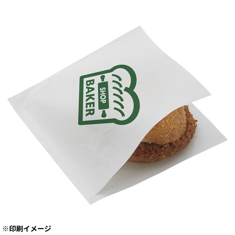 【オリジナル印刷】バーガー袋　40,000枚 Lサイズ　白紙 片面1色印刷ベタ無 40000枚