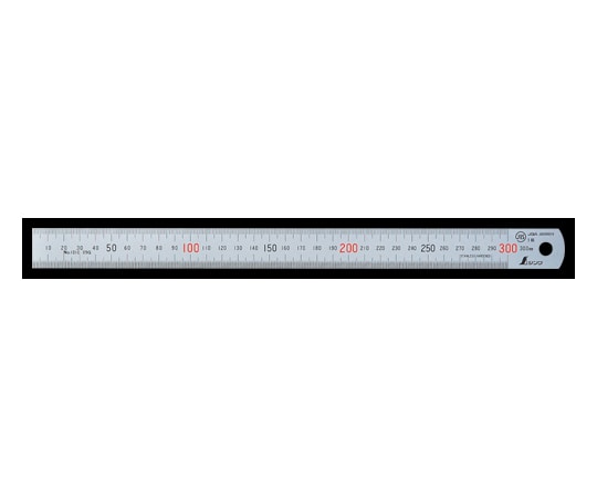 シンワ測定 直尺 シルバー 30cm赤数字入 JIS 13013 1本(ご注文単位1本)【直送品】