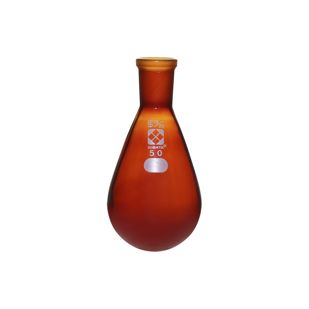 柴田科学 共通すり合わせなす形フラスコ(茶褐色)15/25 50mL 1個(ご注文単位1個)【直送品】
