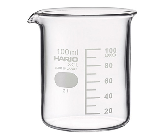 HARIO ビーカー(目安目盛付き) 100mL B-100 1個(ご注文単位1個)【直送品】