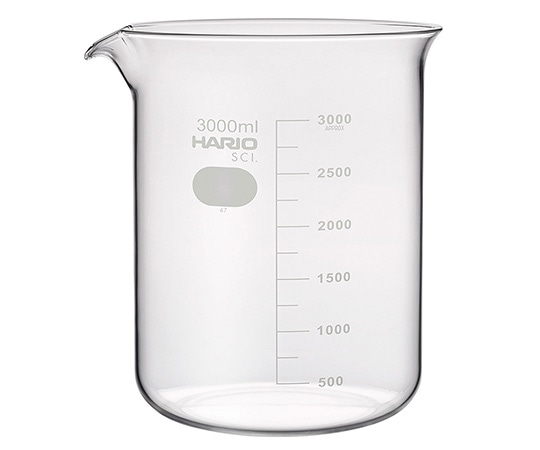 HARIO ビーカー(目安目盛付き) 3000mL B-3L 1個(ご注文単位1個)【直送品】