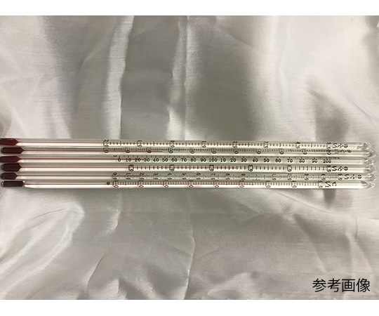 日本計量器工業 赤液棒状温度計 0~100℃ JC-2080 1本(ご注文単位1本)【直送品】