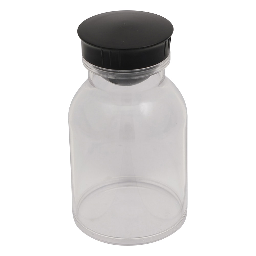 アズワン 散薬瓶 300mL 透明 キャップ黒 1本 300mL(透明) 1本(ご注文単位1本)【直送品】