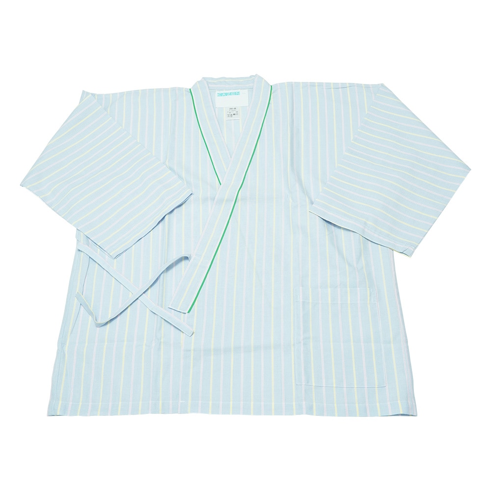 サンアロー 患者衣(上衣・男女兼用) ブルー×グリーン LL 285-98 LL 1枚(ご注文単位1枚)【直送品】