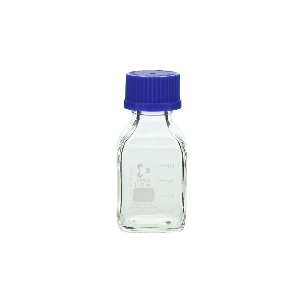DWK Life Sciences ねじ口瓶角型 デュラン(R) 青キャップ付 100mL 017230-100A 1本(ご注文単位1本)【直送品】