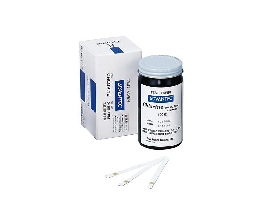ADVANTEC クロ-ル試験紙 0~100ppm次亜塩素酸水用 1箱(100枚入) 08010030 1箱(ご注文単位1箱)【直送品】