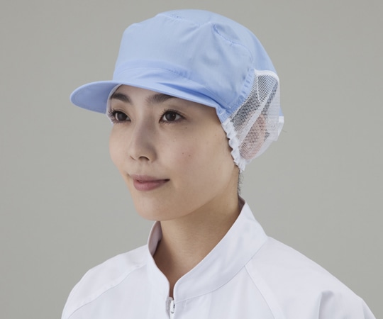アズワン 衛生帽子女性用 丸天後メッシュ サックスブルー 1-15 1袋(ご注文単位1袋)【直送品】