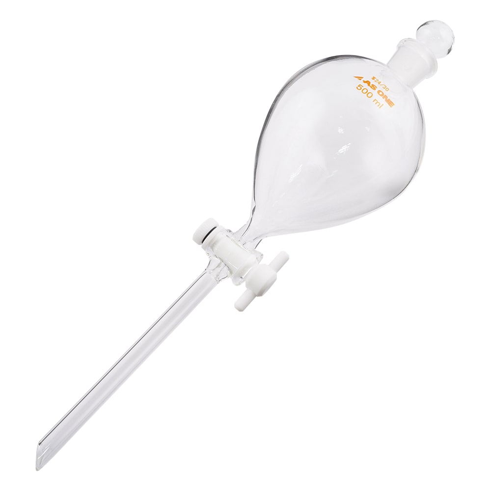アズワン 丸型分液ロート テフロン(R)プラグ付 500mL 1個(ご注文単位1個)【直送品】