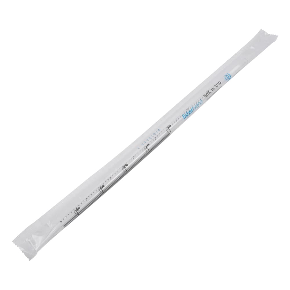 Fisher Scientific ポリスチレン製ディスポピペット レギュラー丈(綿栓付き・γ線滅菌済) 5mL 目盛0.1mL 1箱(50本×4箱入) 13-676-10H 1箱(ご注文単位1箱)【直送品】