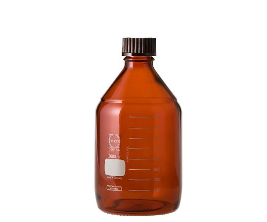 DWK Life Sciences ねじ口びん(メジュームびん) 茶褐色 赤キャップ付 2L 017210-20001 1個(ご注文単位1個)【直送品】