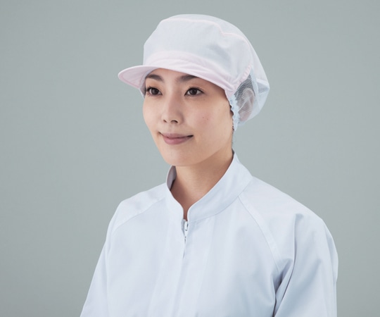 アズワン 衛生帽子女性用 丸天後メッシュ ピンク 1-15 1袋(ご注文単位1袋)【直送品】