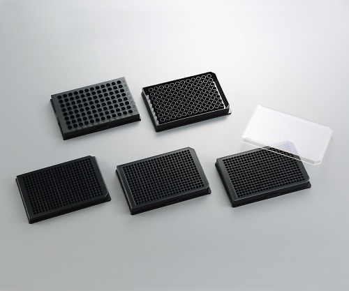 ステム 黒色マイクロプレート 平底 96well・I型 未滅菌（フタなし）1箱（5枚×10袋入）　P96F19N 1箱（ご注文単位1箱）【直送品】