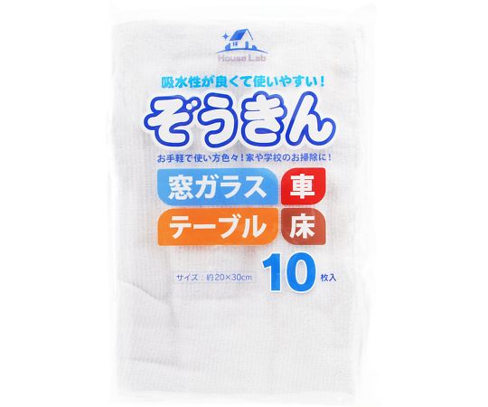 addgood HouseLab ぞうきん 10枚 1袋(ご注文単位1袋)【直送品】