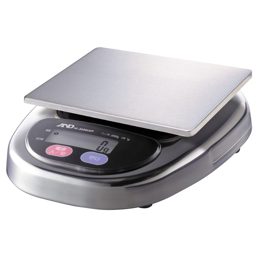 エー・アンド・デイ 防塵・防水コンパクトスケール HL-WPシリーズ ひょう量:3000g 最小表示:1g HL-3000LWP 1台(ご注文単位1台)【直送品】