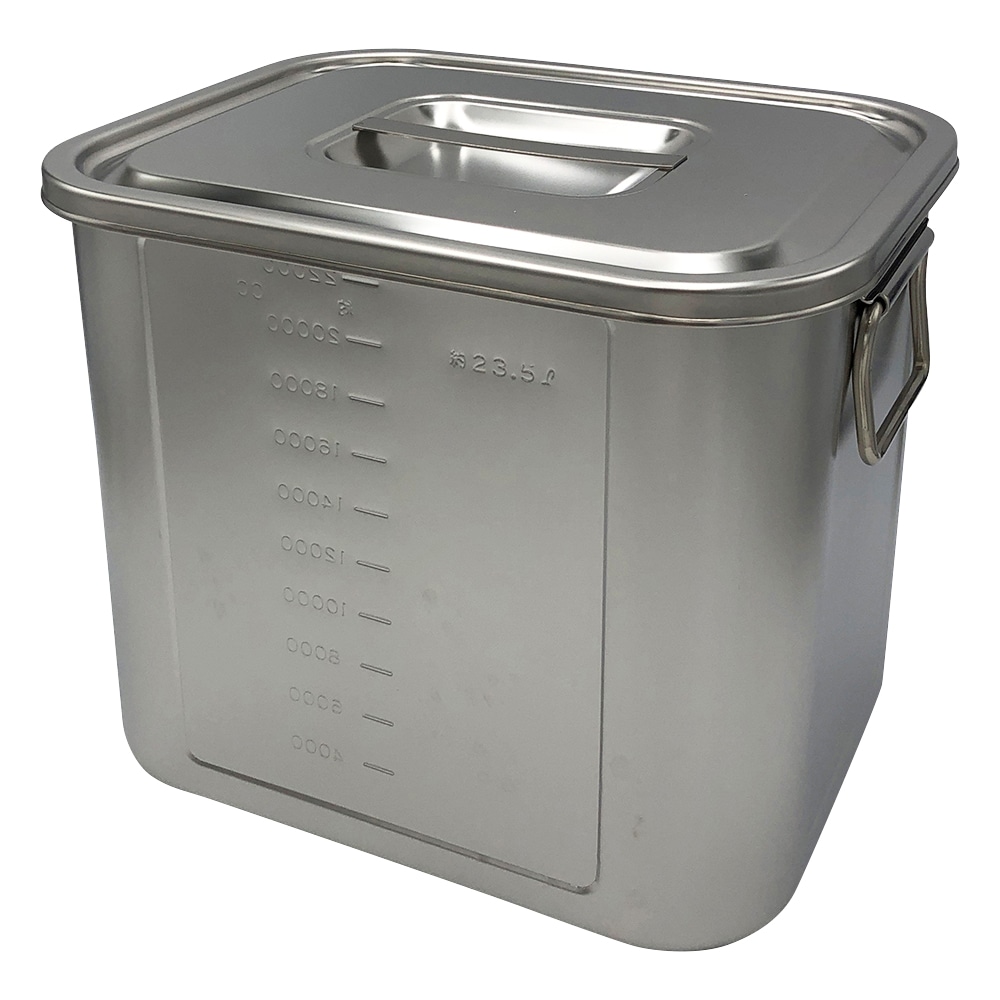 本間冬治工業 角型目盛付ポット (取手付き) 23.5L 33 1個(ご注文単位1個)【直送品】