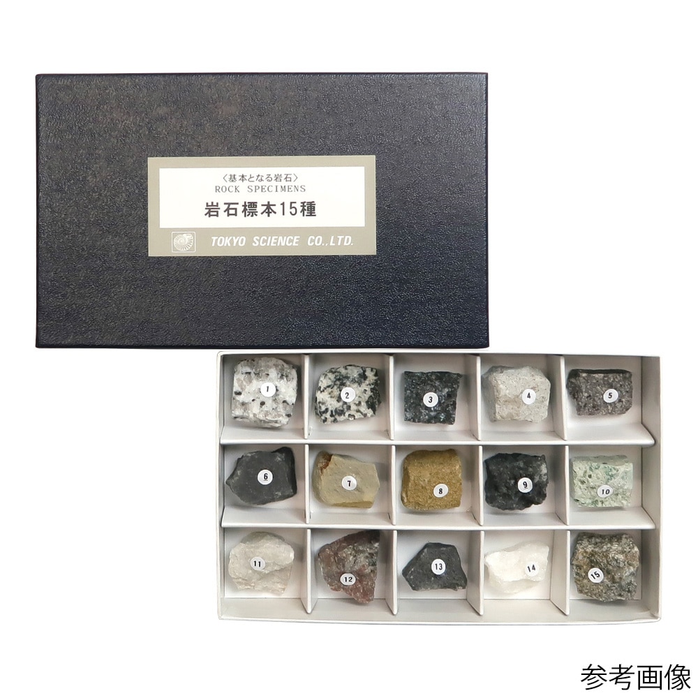 東京サイエンス 岩石標本(岩石標本15種) 1セット(ご注文単位1セット)【直送品】