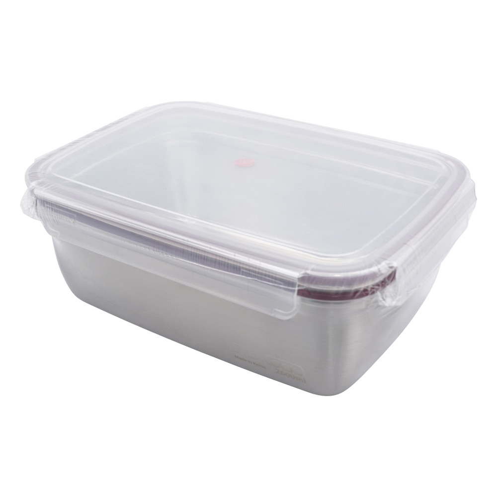 アズワン ステンレス角型容器(ロックタイプ) 2600mL No.8 1個(ご注文単位1個)【直送品】