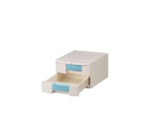 ナビス(アズワン) トレイBOX(鍵付) A4用ブルー 290×360×205mm 404H 1個(ご注文単位1個)【直送品】