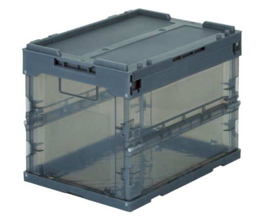 トラスコ中山 α折りたたみコンテナ オリコン スケルコン 20L(蓋付) 透明ブラック 黒 TR-SC20 BK 1個(ご注文単位1個)【直送品】