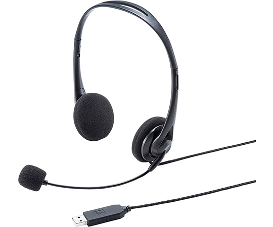 サンワサプライ USBヘッドセット　MM-HSU09BK 1個（ご注文単位1個）【直送品】