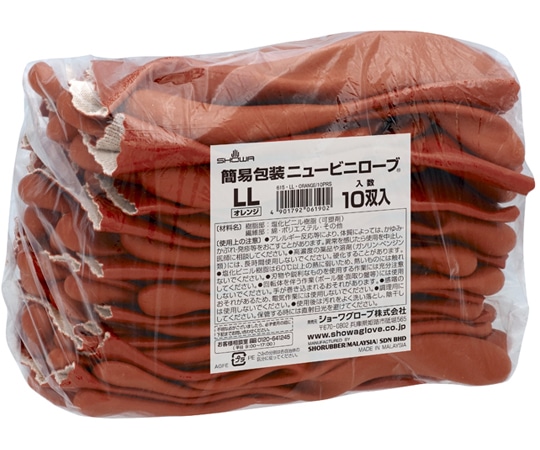ショーワグローブ 簡易包装ニュービニローブ 10双入 LL NO610-LL10P 1セット(ご注文単位1セット)【直送品】
