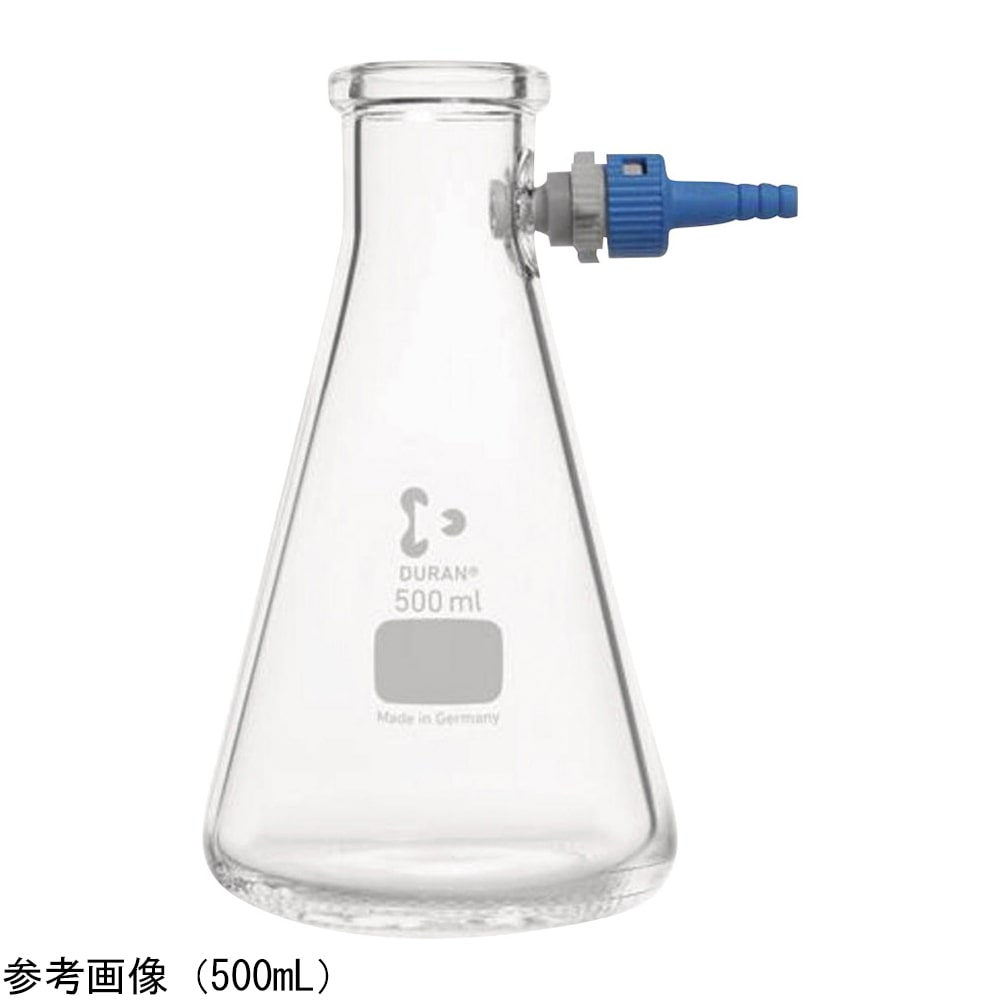 SCHOTT/DURAN 吸引ろ過瓶(PBT製チューブコネクター付)三角 500mL 212044453 1個(ご注文単位1個)【直送品】