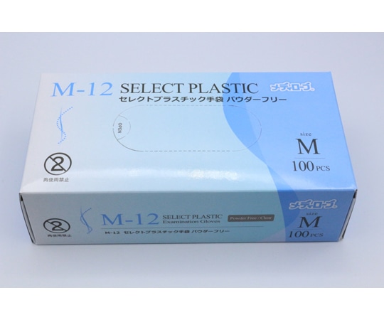 リーブル セレクトプラスチック手袋パウダーフリー M 100枚M-12 1箱 (ご注文単位1箱) 【直送品】