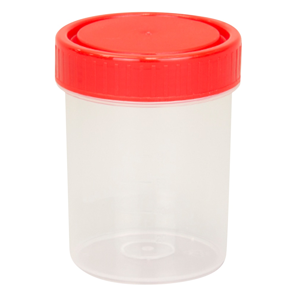 アズワン 滅菌サンプル容器 (個包装タイプ) 赤 120mL 1箱 (200個入) P40104R 1箱 (ご注文単位1箱) 【直送品】