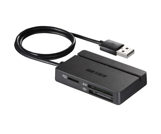 BUFFALO USB2.0 マルチカードリーダー/ライター スタンダードモデル ブラックBSCR100U2BK 1個 (ご注文単位1個) 【直送品】