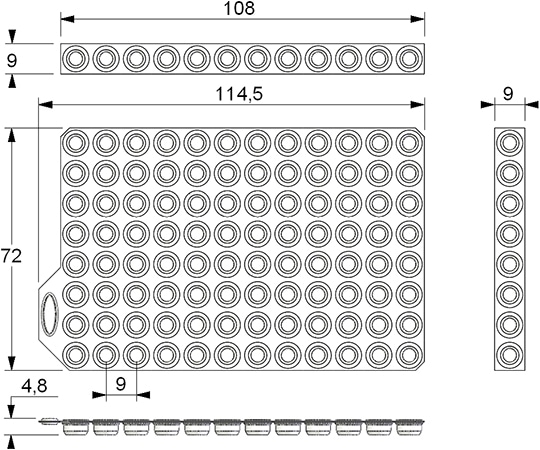 Micronic Europe B.V. 96well format用Push Cap 8cap band型 灰色 1パック (40マット入) MP53092 1パック (ご注文単位1パック) 【直送品】