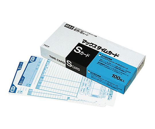 MAX(オフィス品・建築工具) 電波時計式タイムレコーダ用カード ブルー 1箱(100枚入) ER-S 1箱(ご注文単位1箱)【直送品】