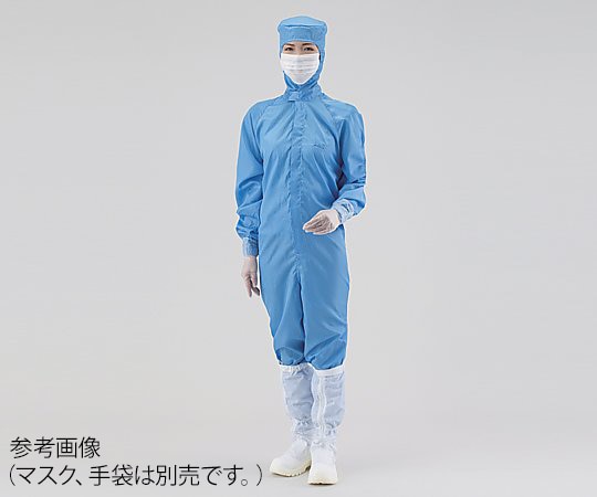 アズワン クリーンスーツ(オールインワン) 3L 青 シューズ29cm 12110SB 1枚 (ご注文単位1枚)【直送品】