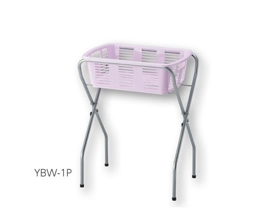 ナビス(アズワン) 脱衣カゴワゴン・ラック1段式 ラベンダーピンク アジャスター付 YBW-1P 1台(ご注文単位1台)【直送品】