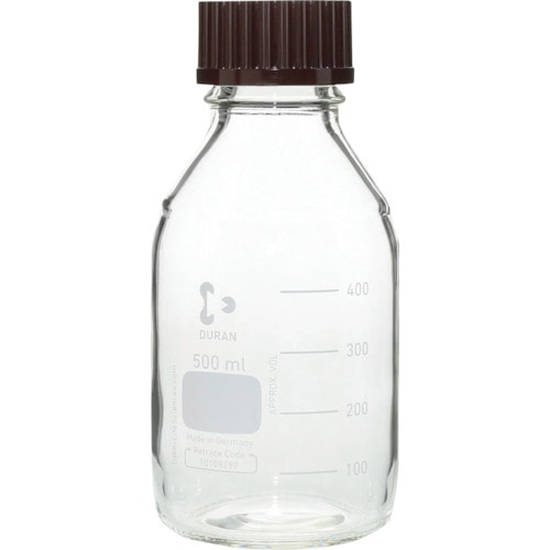 トラスコ中山 SIBATA ねじ口びん 500ml 赤キャップ付(ご注文単位1個)【直送品】