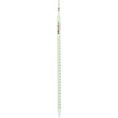 トラスコ中山 SIBATA メスピペット 中間目盛 スーパーグレード 25ml 白(ご注文単位1本)【直送品】