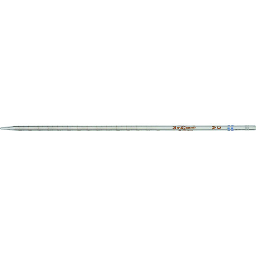 トラスコ中山 SIBATA メスピペット 先端目盛 スーパーグレード 3ml 青2本(ご注文単位1本)【直送品】