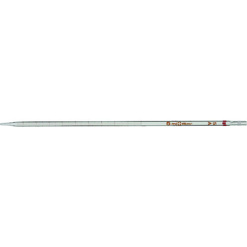 トラスコ中山 SIBATA メスピペット 先端目盛 スーパーグレード 5ml 赤(ご注文単位1本)【直送品】