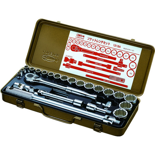 トラスコ中山 エビ ソケットレンチセット 差込角12.7mm 12角　826-4495（ご注文単位1セット）【直送品】