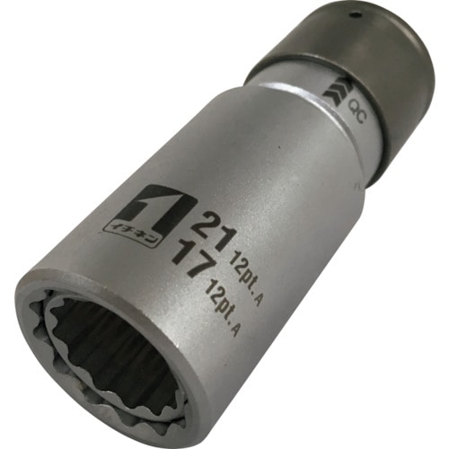 トラスコ中山 MUSTTOOL QCソケット ダブル 17×21 12角 Imm4W1721O―12K(ご注文単位1個)【直送品】