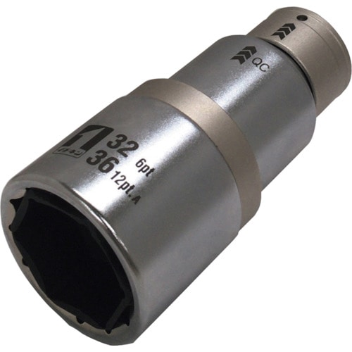 トラスコ中山 MUSTTOOL QCソケット ダブル 32/36mm 612角 IM-4W3236I-612K(ご注文単位1個)【直送品】