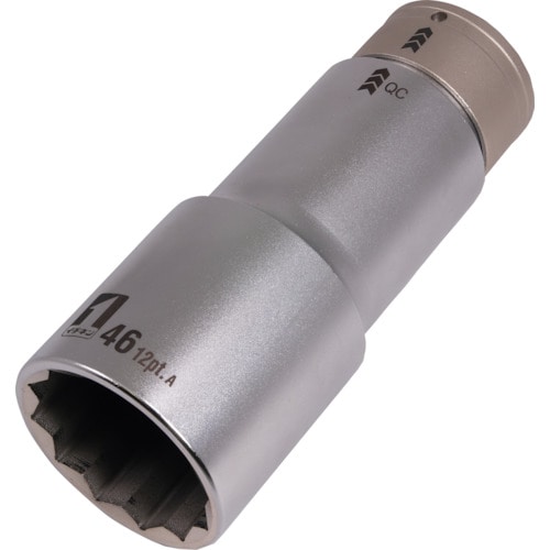 トラスコ中山 MUSTTOOL QCソケット シングル 46mm 12角 IM-6W46SL-12K(ご注文単位1個)【直送品】