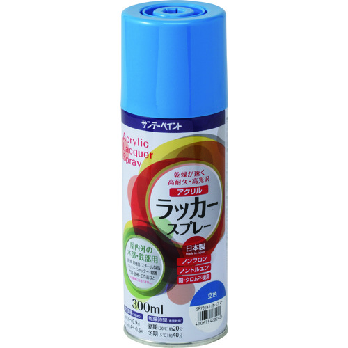 トラスコ中山 サンデーペイント アクリルラッカースプレー 赤 300M(ご注文単位1個)【直送品】