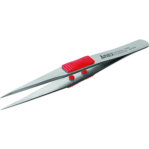 トラスコ中山 アネックス ラバーグリップ付ステンレスピンセット強力型120mm(ご注文単位1本)【直送品】
