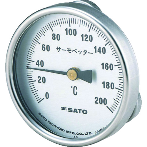 トラスコ中山 佐藤 バイメタル式表面温度計 サーモペッター 0~200℃ (2340-20)(ご注文単位1個)【直送品】