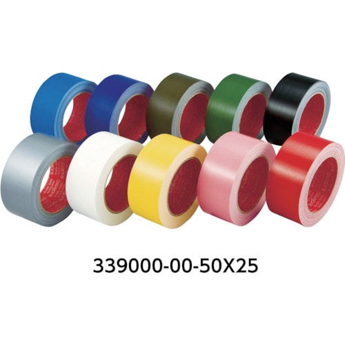 トラスコ中山 スリオン カラー布粘着テープ25mm レッド(ご注文単位1巻)【直送品】
