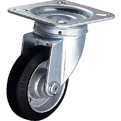 トラスコ中山 ハンマー 旋回式ゴム車輪(ローラーベアリング)180mm(ご注文単位1個)【直送品】